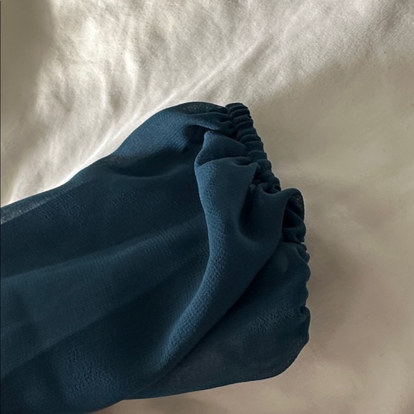 bebe Dark Teal Cold Shoulder Blouse - Picture 5 of 5